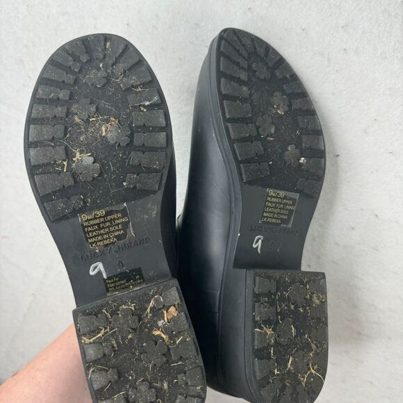 Lucky Brand‎ Rounded Toe Pull On Rubber Black Ankle Boots Casual Booties Size 9 - Picture 7 of 13